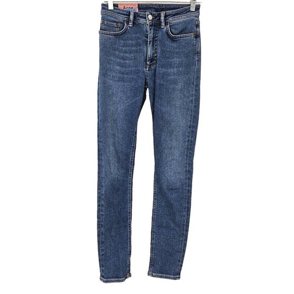 Acne Studios Peg Skinny Jeans Medium Wash Women’s Size 25 High Rise Denim - Picture 1 of 9
